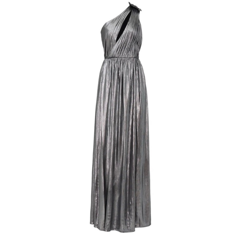 Retrofete Andrea Gown One Shoulder Satin Metallic